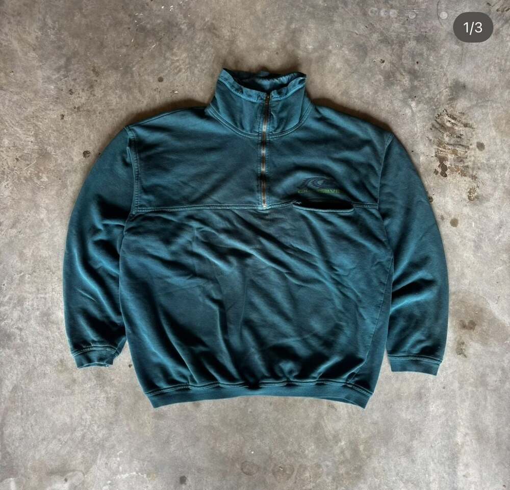 Vintage 80s Quiksilver surfer skater quarter zip jumper